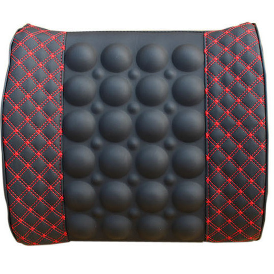 韩国红酒超纤布艺汽车电动按摩保健腰靠护腰靠枕腰垫汽车用品12V