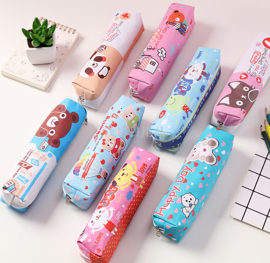 新款可爱小学生卡通小熊小笔袋