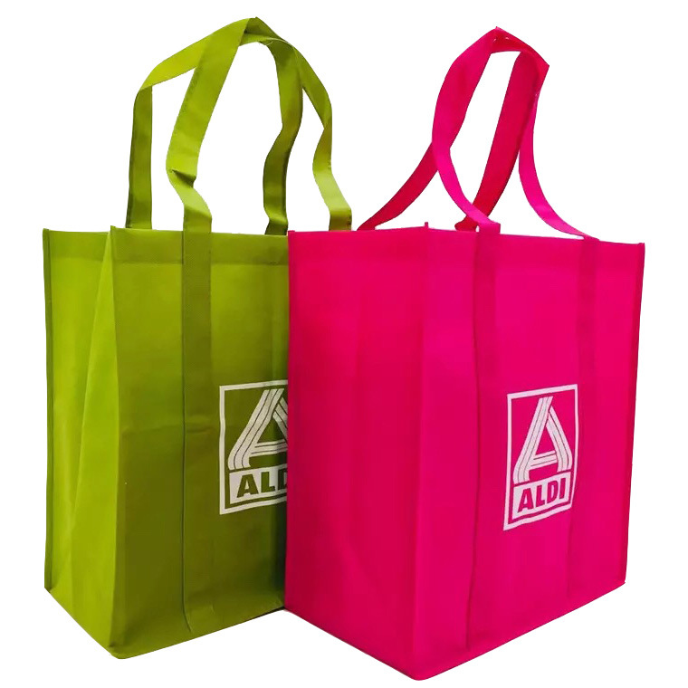 Wholesale Tape In The End Of Non-Woven Bags Can Print Logo Environmental Supermarket Shopping Bags Advertising Bags Customized