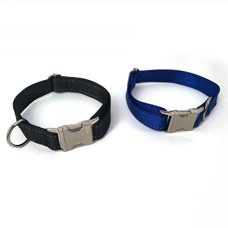 Factory direct sales of pet nylon collars, pet reflective collars, dog collars with metal clasps, high-end dog collars Specification image