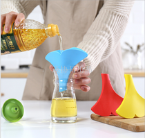 Household collapsible mini funnel Food grade silicone kitchen dispense oil leak seasoning funnel
