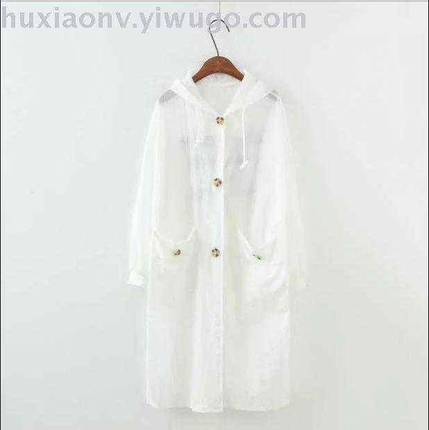 Sun-protective clothing for girls, long letter style, loose, large pocket, hooded, Korean version, UV protection Application Scenario