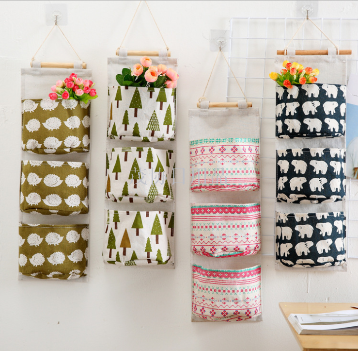 Forest style hanging bag three wall hanging bag hanging bag hanging bag large dormitory artifacts hanging mobile phone hanging