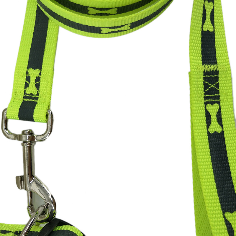 厂家直销狗狗牵引绳反光项圈狗绳夜光小型犬遛狗神器宠物牵引带批产品图