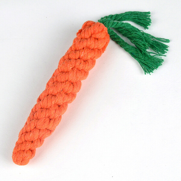 Pet toy teething cotton rope Teddy puppy cotton rope knot bite resistant dog toy carrot