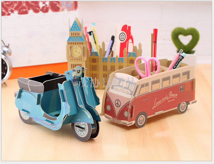 Creative DIY pen box storage box Desk stationery pencil box storage holder