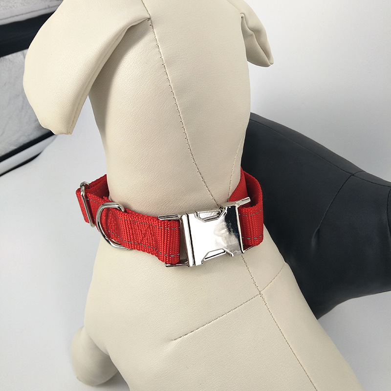 Factory direct sales of pet nylon collars, pet reflective collars, dog collars with metal clasps, high-end dog collars Application Scenario