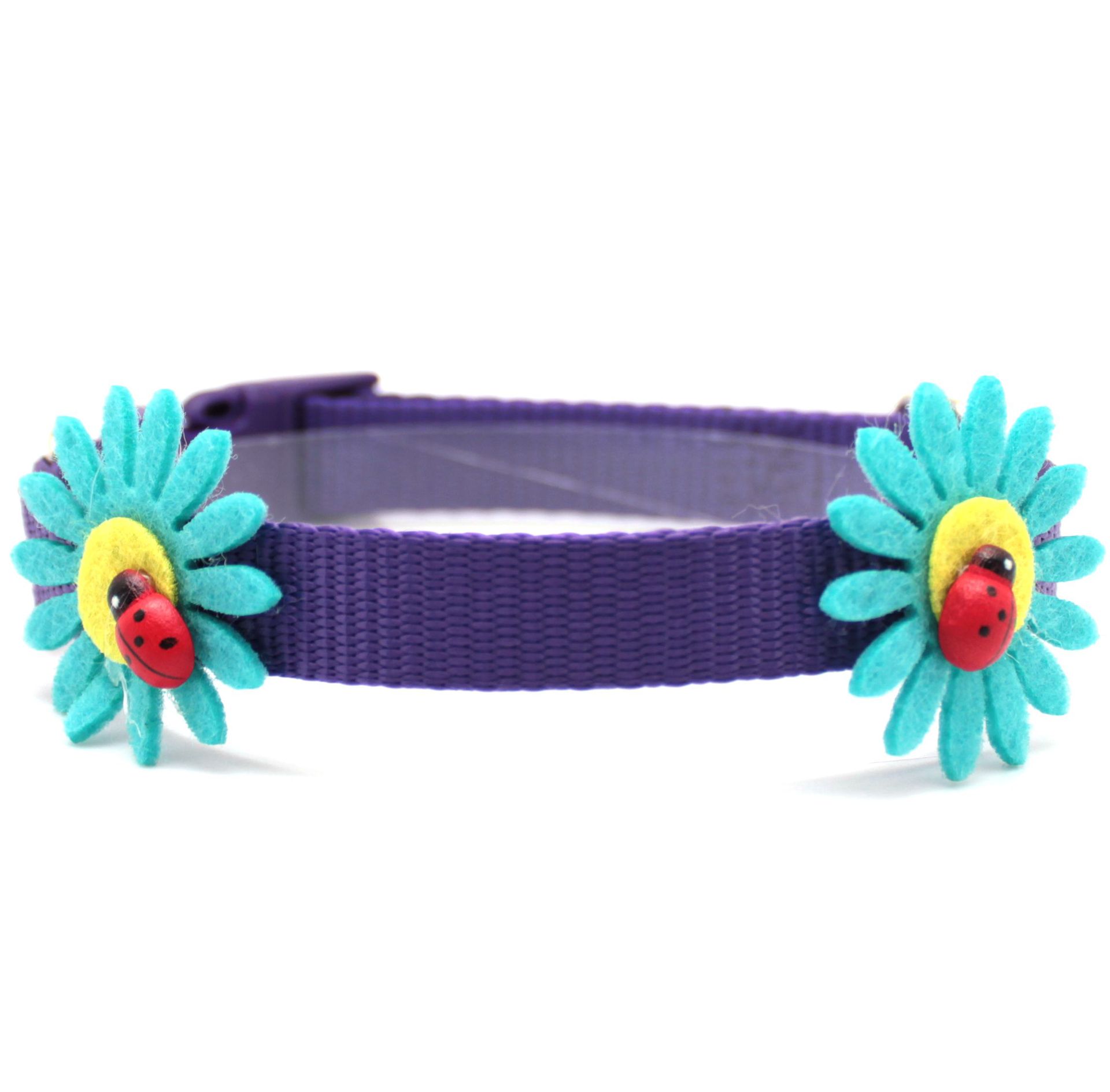 工厂直销宠物项圈 小狗项圈尼龙 可爱项圈 带花项圈 创意尼龙项圈产品图