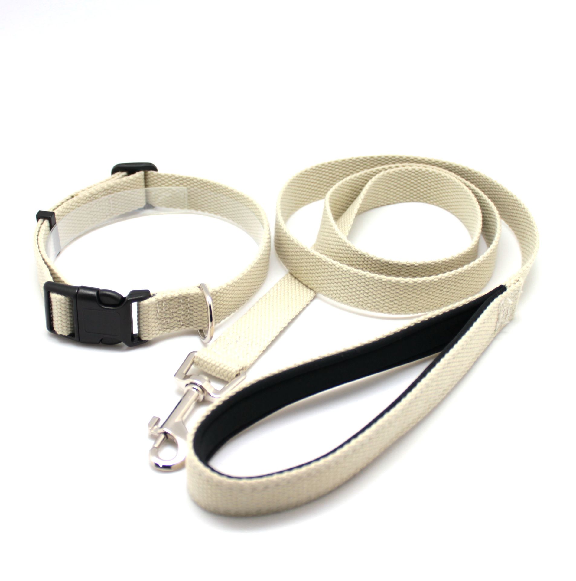 Factory direct sales of pure cotton pet leashes, pure cotton collars, pure cotton dog leashes, pure cotton dog collars in plain colors details Picture