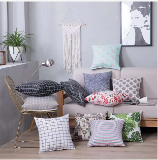 Fine linen, cotton and linen throw pillows, cushions, waist cushions, backrests, square pillowcases and pillowcases details Picture