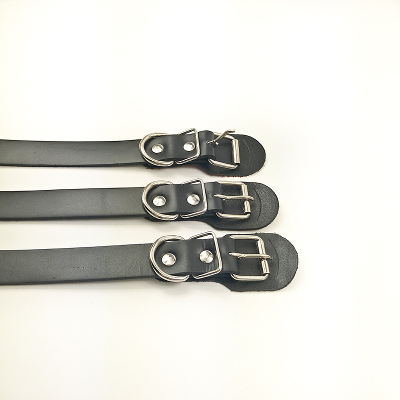 厂家牛皮宠物项圈加厚 防走失狗狗牵引宠物用品批发细节图