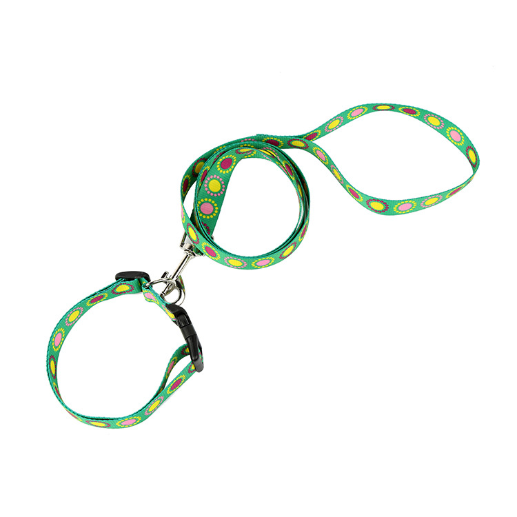 Factory direct sales of pet printed leash and pet collar. Customized according to samples