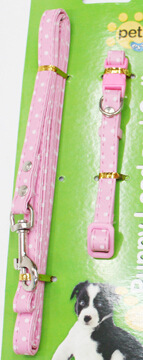 2015 New style dog polka dot leash pet collar set Pet supplies export details Picture