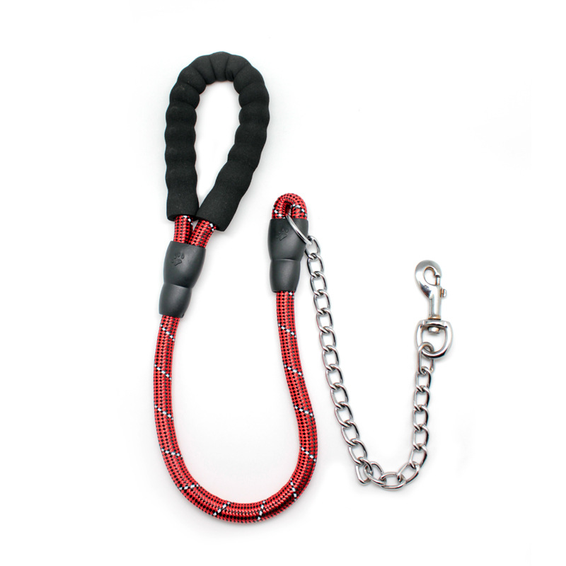厂家直销 宠物牵引绳铁链 反光 狗绳 大型狗绳 圆绳