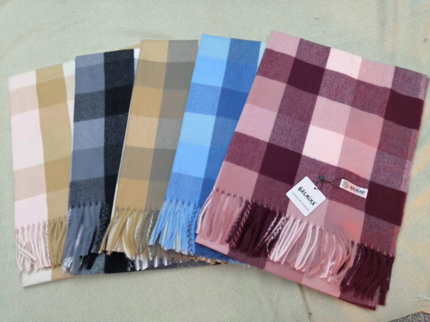 Bristle checked long towel spot cheap