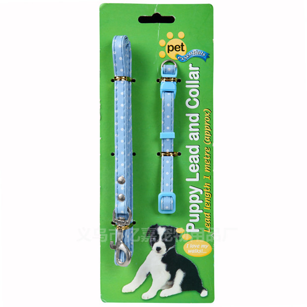 2015 New style dog polka dot leash pet collar set Pet supplies export