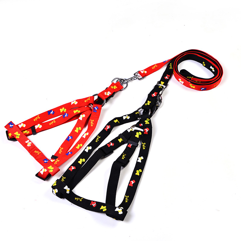 Wholesale of fashionable patchwork vest pet leashes, colorful printed dog leashes and pet supplies from the manufacturer