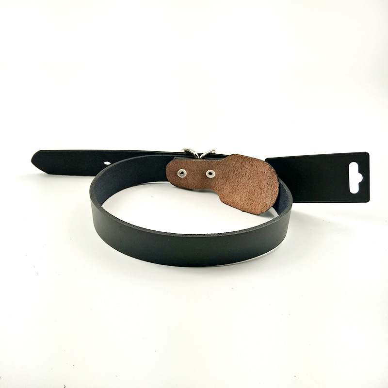 Wholesale of thickened pet collars made of cowhide from manufacturers to prevent lost dogs from getting lost details Picture