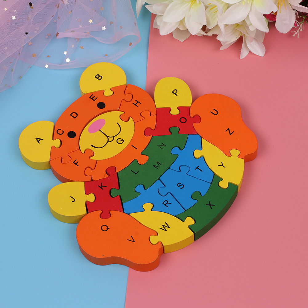 Jokincy alphanumeric wooden cute bear jigsaw puzzle, children's toy, assembly building blocks, educational toy Application Scenario