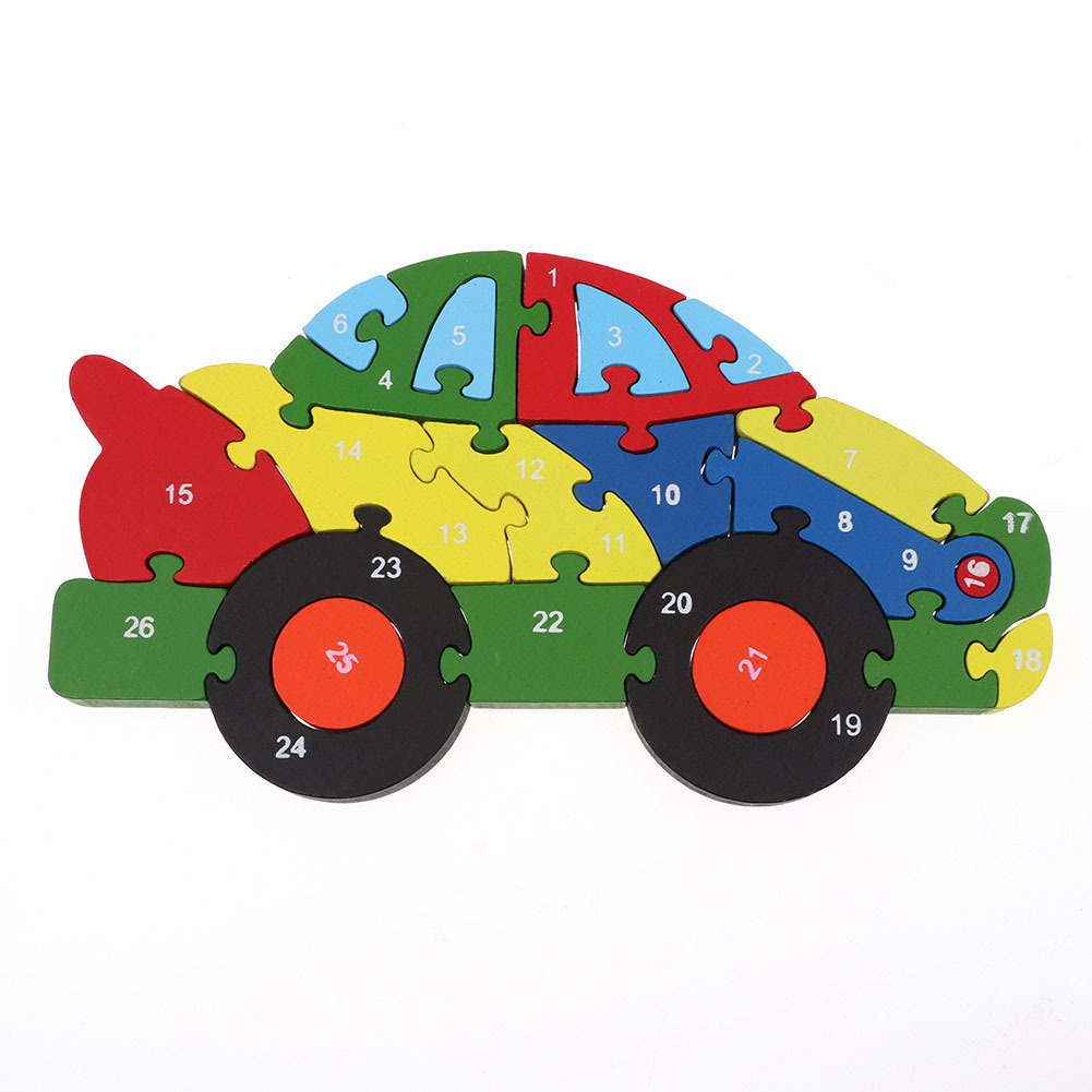 Jokincy Educational 3D Double-sided Sports Car Puzzle Children's right brain Development Eco-friendly MDF wooden building block toy details Picture