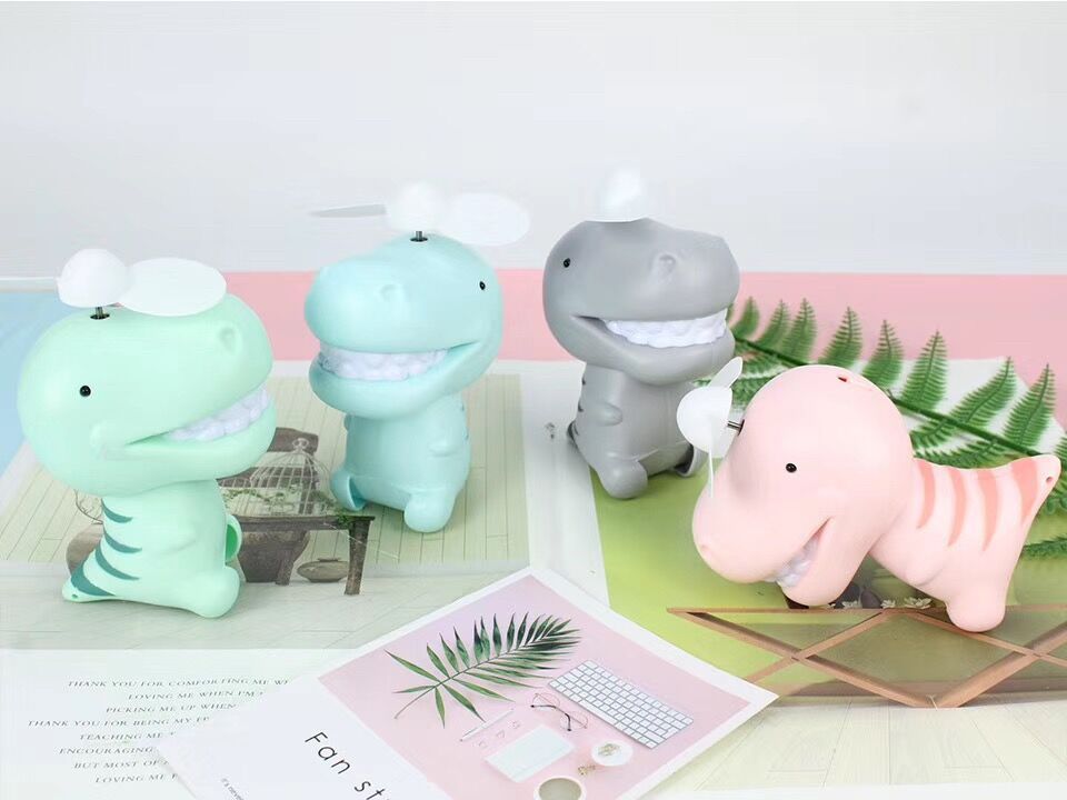Cartoon dinosaur charging electric fan USB charging portable mini fan