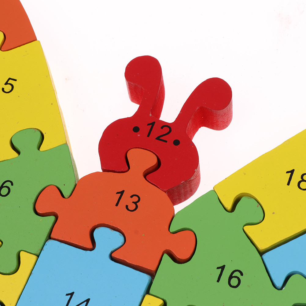 Jokincy numbers 26 English letters Butterfly wooden animal jigsaw puzzle Early education and intelligence toy Specification image