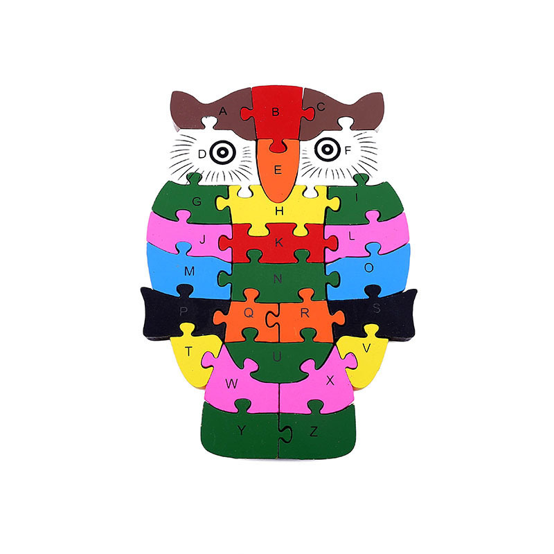 Children's Day gift on June 1st: Owl Puzzle, 26-letter and Number recognition wooden puzzle details Picture
