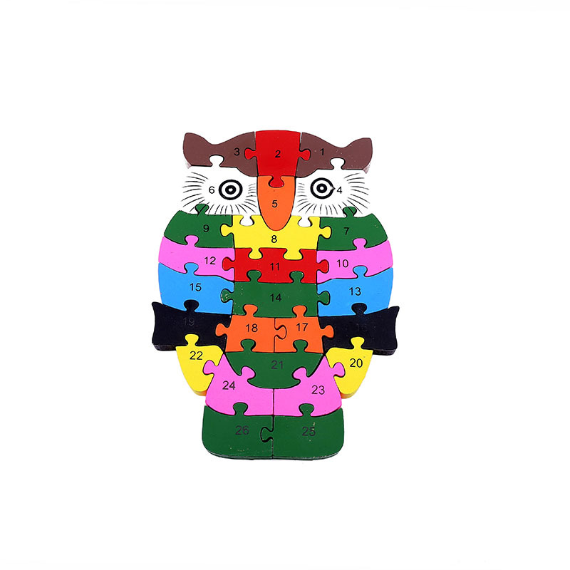 Children's Day gift on June 1st: Owl Puzzle, 26-letter and Number recognition wooden puzzle Specification image