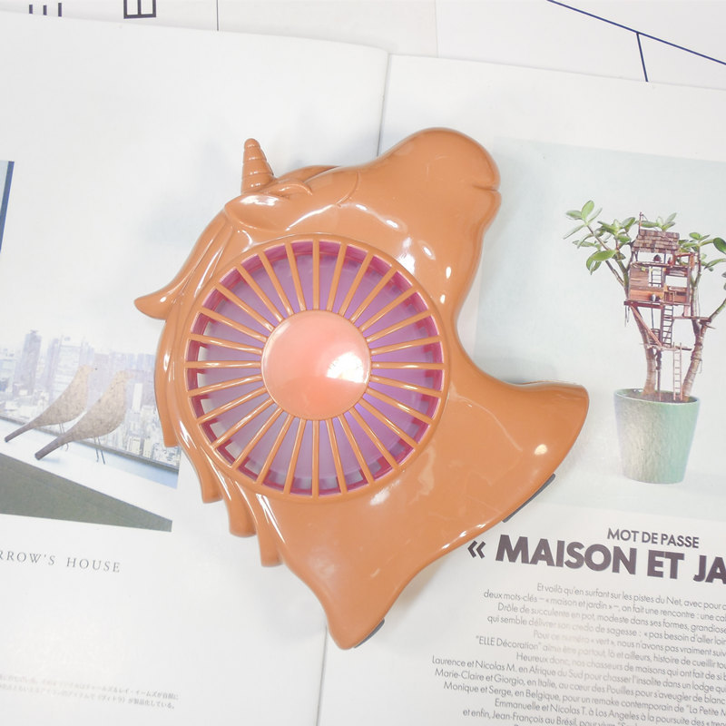 Usb portable LED colorful light charging fan multi-functional small fan