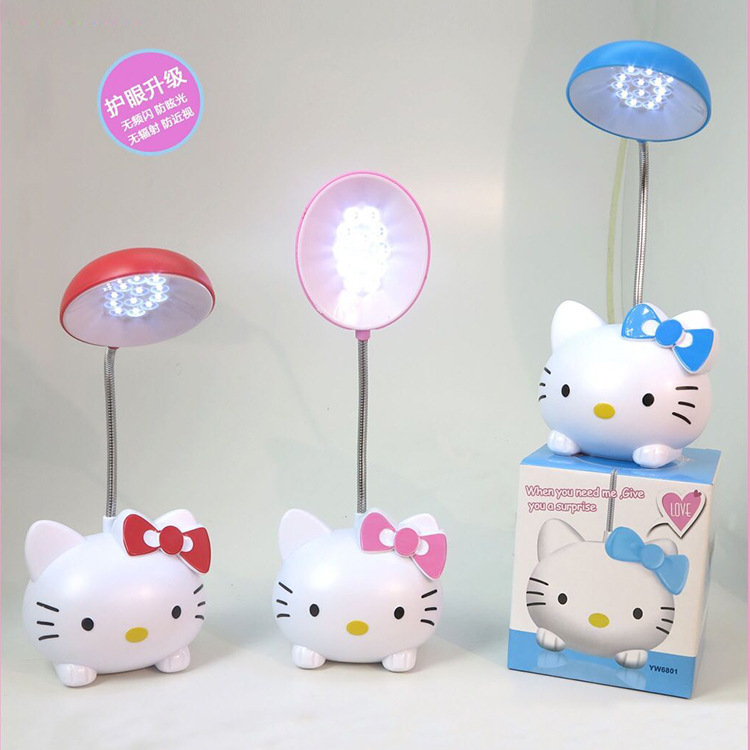 Cartoon charging much A dream jingle cat LED small lamp KT cat eye protection learning bedside lamp Specification drawing
