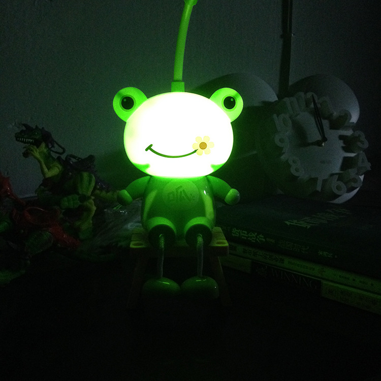 Bedroom cartoon charging frog three LED lamp eye protection learning bedside lamp small night light full figure