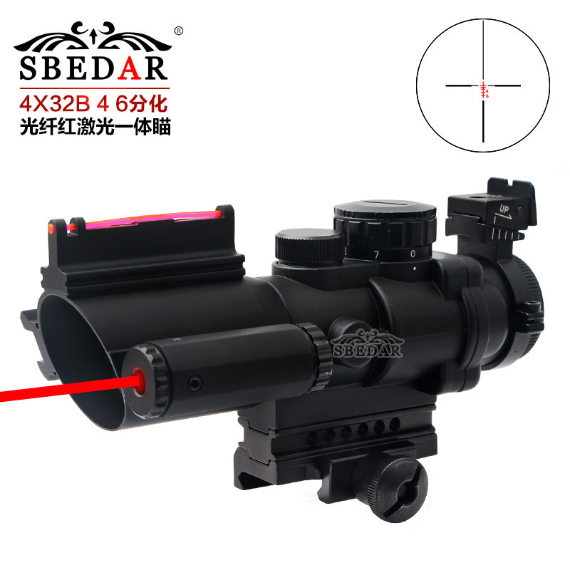 Conch 4X32 optical fiber prism red laser integrated sight