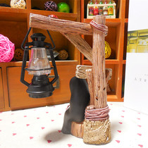 Faceless male furnish piece creative mystery tree stump small night light decoration creative