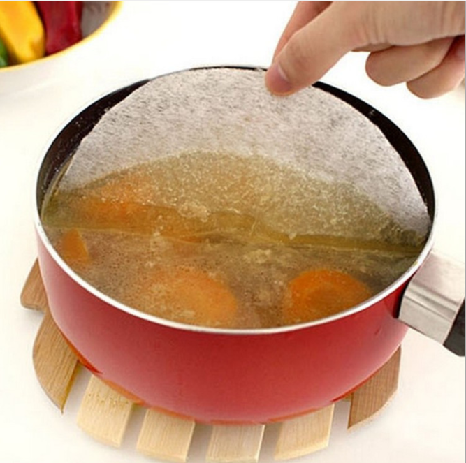 新品厨房煲汤吸油膜 食品吸油棉 食品吸油纸12片装直径20cm