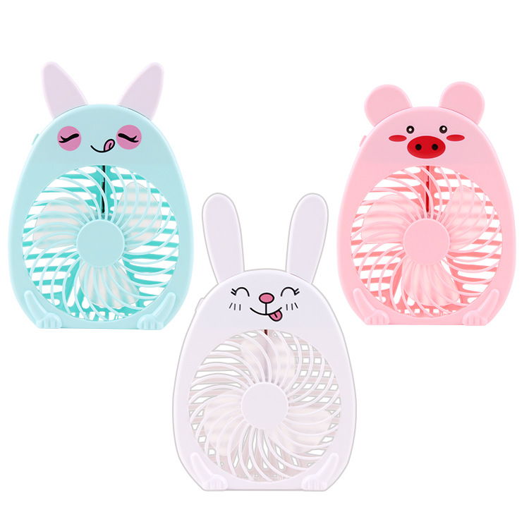 Cartoon portable standing fan USB charging fan summer outdoor