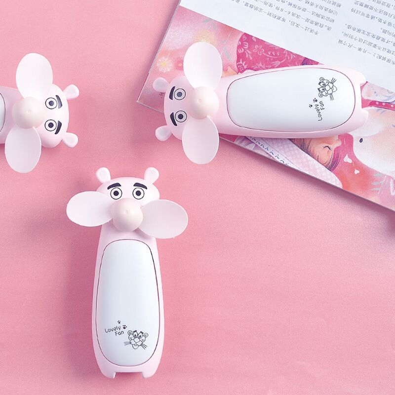 Cartoon Pink Panther mini USB fan with nightlight rechargeable Specification drawing