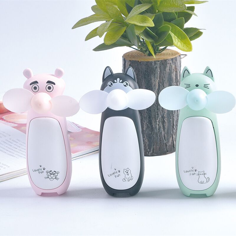 Cartoon Pink Panther mini USB fan with nightlight rechargeable details Picture