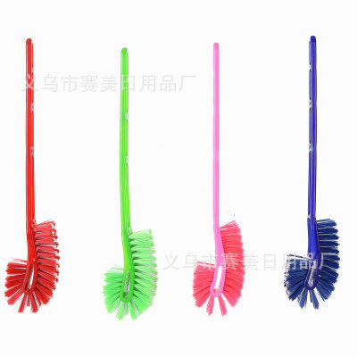Double sided toilet brush, long handle, strong decontamination toilet brush, plastic toilet wash brush, toilet clean brush, double sided brush thumbnail