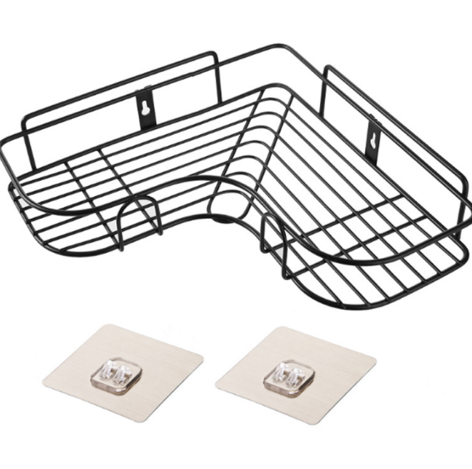Non-drilling corner storage rack, kitchen seamless wall-mounted iron tripod, storage rack, washbasin and washbasin rack details Picture