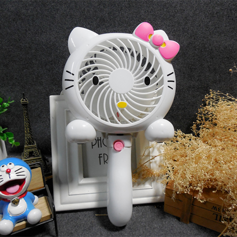 Portable desktop with folding USB lithium battery charging fan