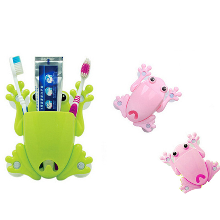 卡通家居生活日用品收纳整理架 青蛙壁虎牙刷架套装 青蛙收纳架