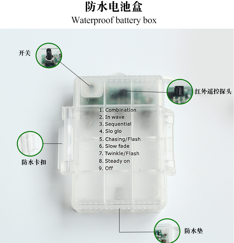 烟花灯串爆炸星铜线彩灯户外防水8功能远程遥控电池灯
