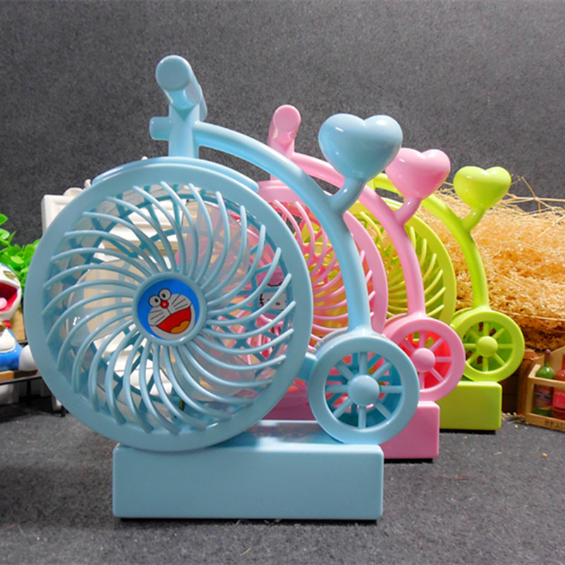 Stylish outdoor bike USB rechargeable fan Student desktop Mini cartoon
