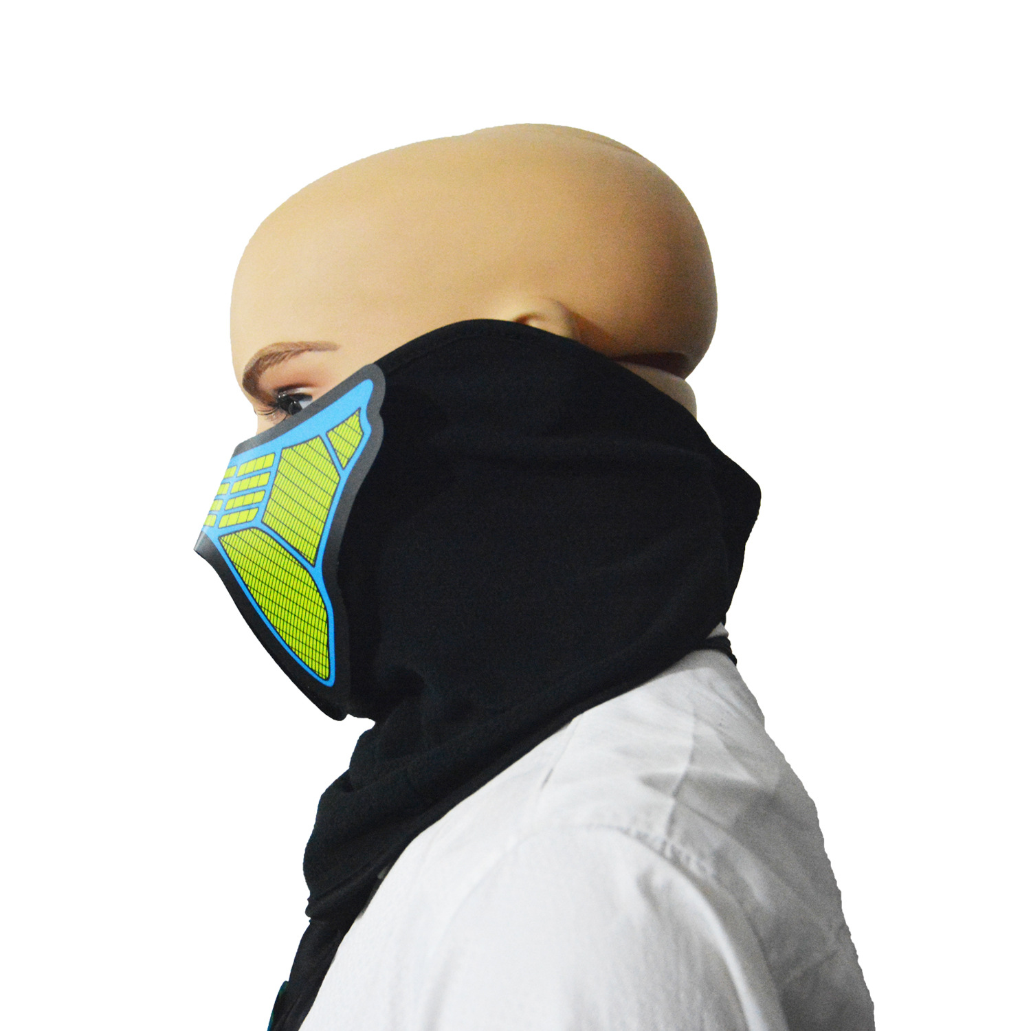 el声控发光面具 LED夜间骑行用面罩产品图