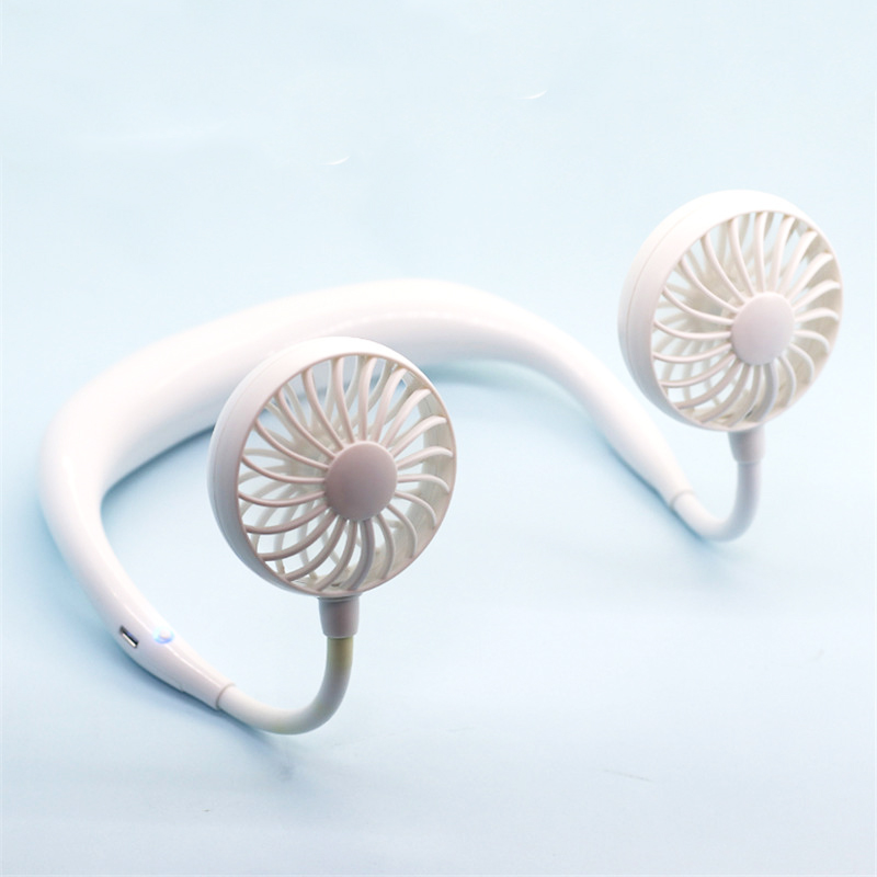 跨境爆款usb充电挂脖风扇 韩国新款挂脖风扇户外懒人运动小风扇