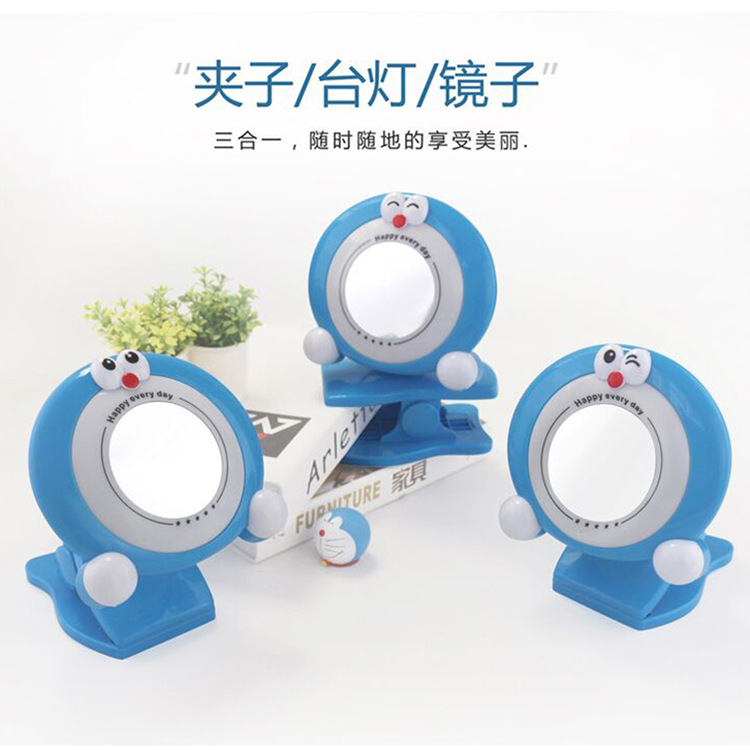 Stroboscopic eye protection and power saving USB interface cartoon clip cosmetic mirror LED 3-in-1 desk lamp