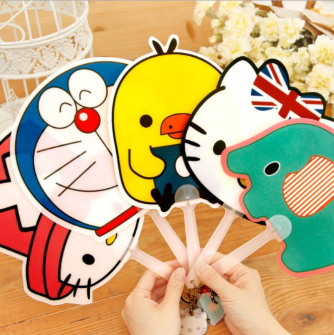 夏季可爱卡通小扇子小礼物创意小风扇学生男女动画图案便携式扇子产品图