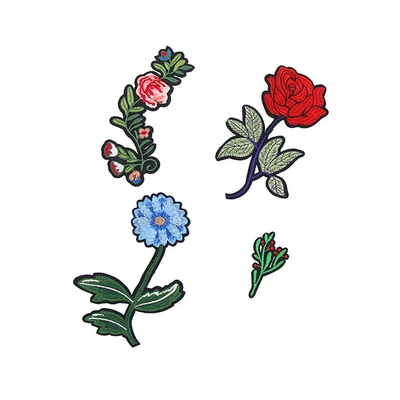 Floral Embroidery Trademark Cloth Stickers Computer Down Jacket Embroidery Floral Logo Patch Patch Clothing Accessories Customization