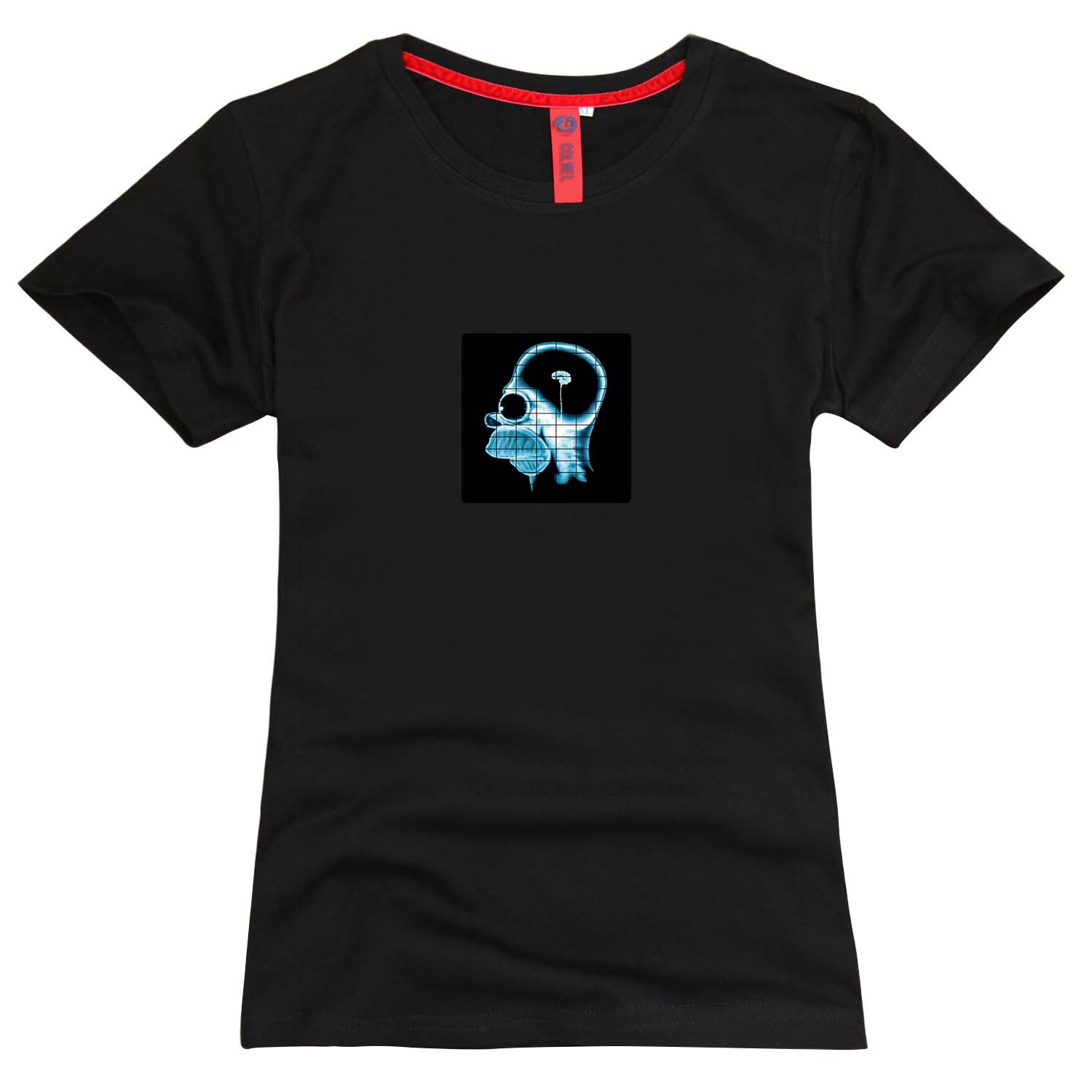 冷光片声控发光体恤 音乐发光T恤