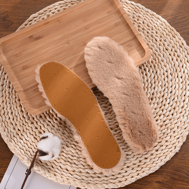 Hengyuanxiang insoles street stall supplies men's and women's universal winter warm and deodorizing fur and snow boots insoles wholesale Specification image